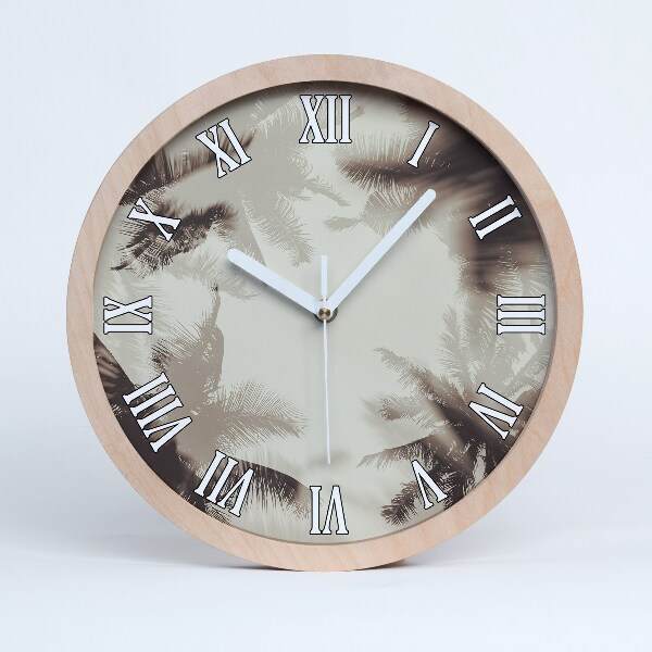 Horloge murale bois design Palmiers