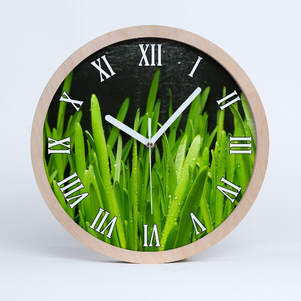 Horloge en bois murale Herbe