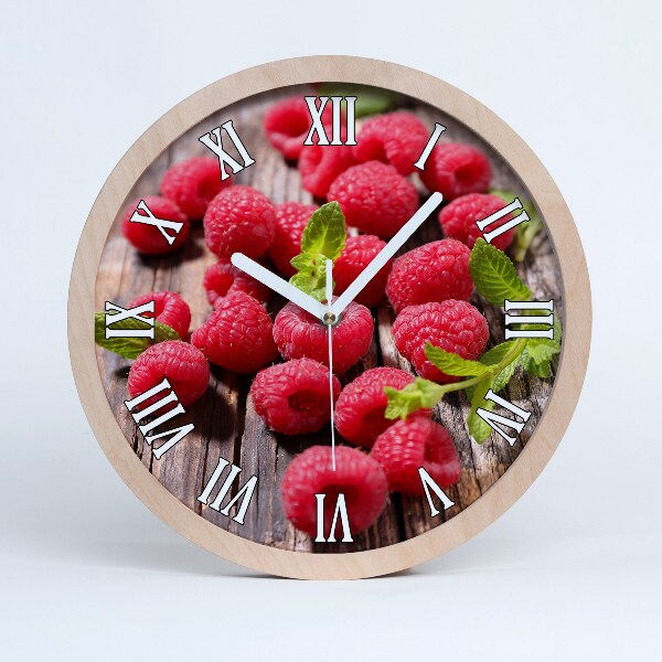 Horloge bois Framboises