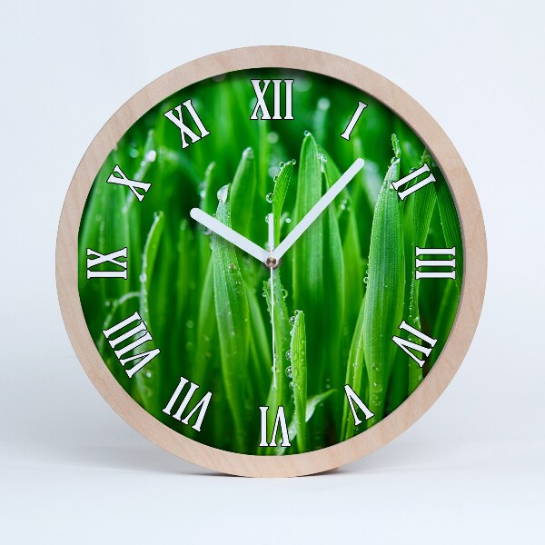 Horloge en bois Herbe