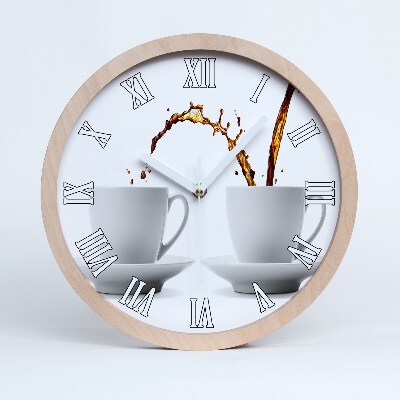 Horloge en bois murale Café coulant