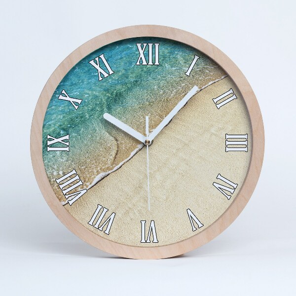 Horloge bois Vague sur la plage