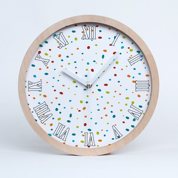 Horloge en bois Points de couleur