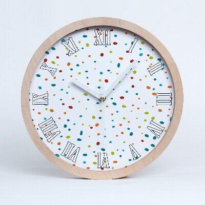 Horloge en bois Points de couleur