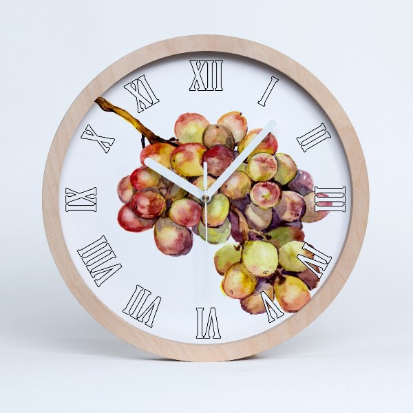 Horloge murale en bois Grappe de raisin