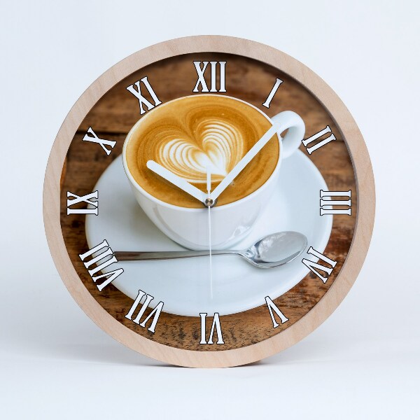 Horloge en bois murale Café dans une tasse