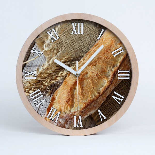 Horloge en bois Baguette fraîche