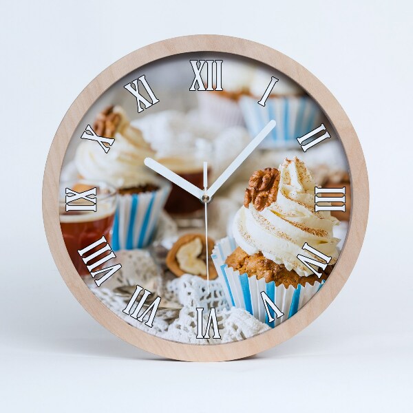 Horloge en bois murale Cupcakes