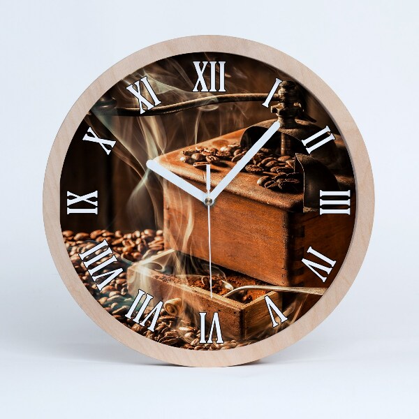 Horloge bois originale Grains de café