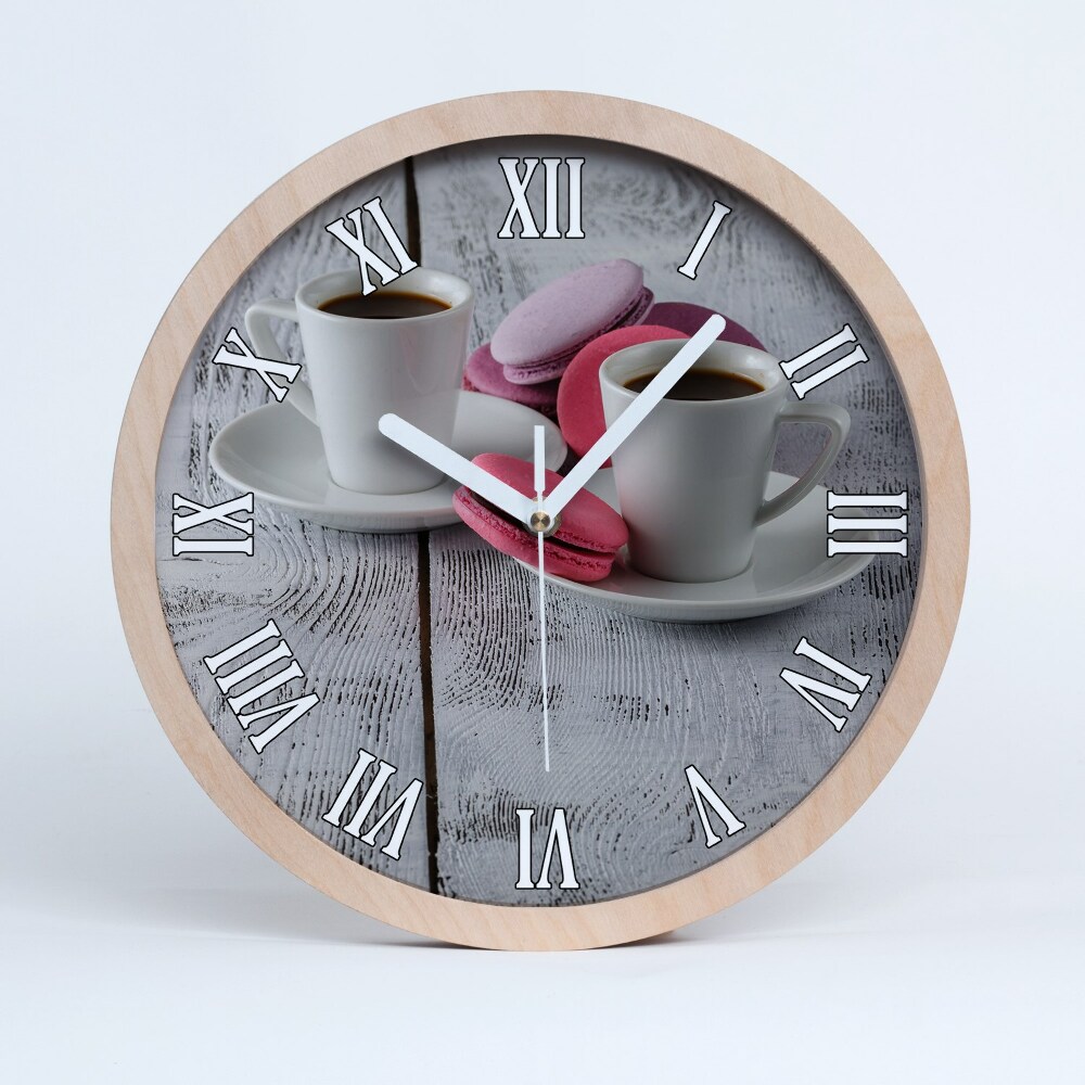 Horloge murale bois Café et biscuits