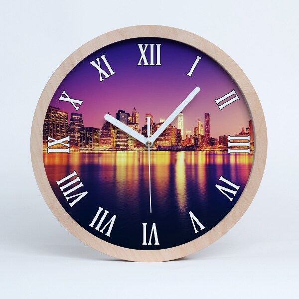 Horloge en bois Manhattan new york