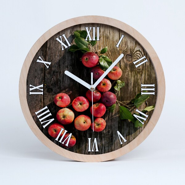 Horloge bois Pommes sur la table