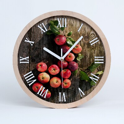 Horloge bois Pommes sur la table