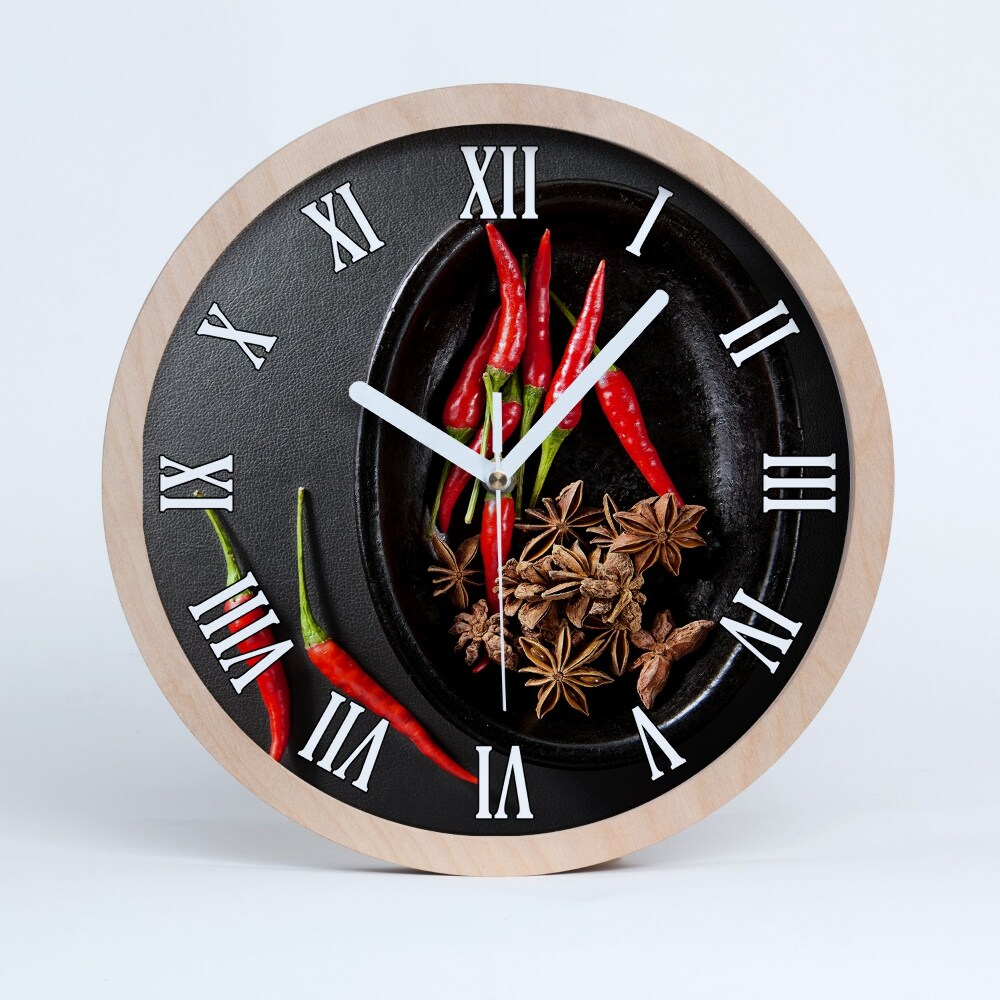 Horloge murale bois Piments