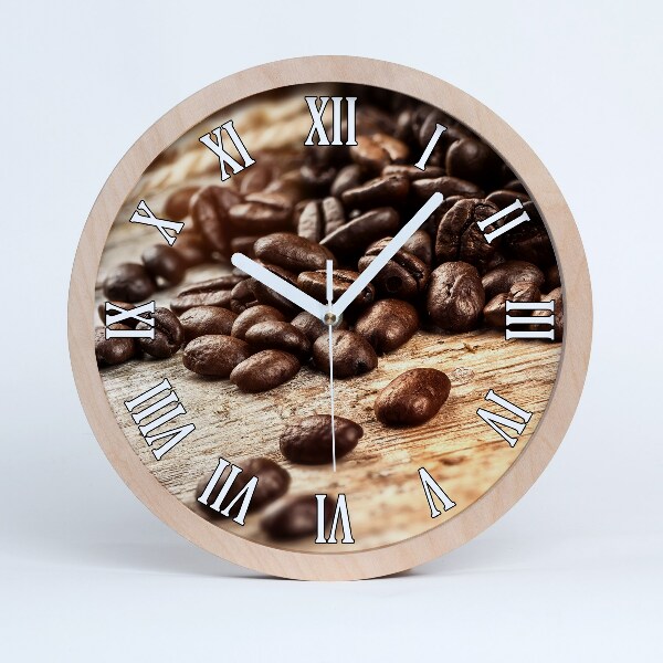 Horloge bois originale Grains de café