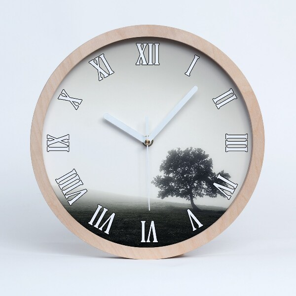 Horloge en bois Arbre solitaire