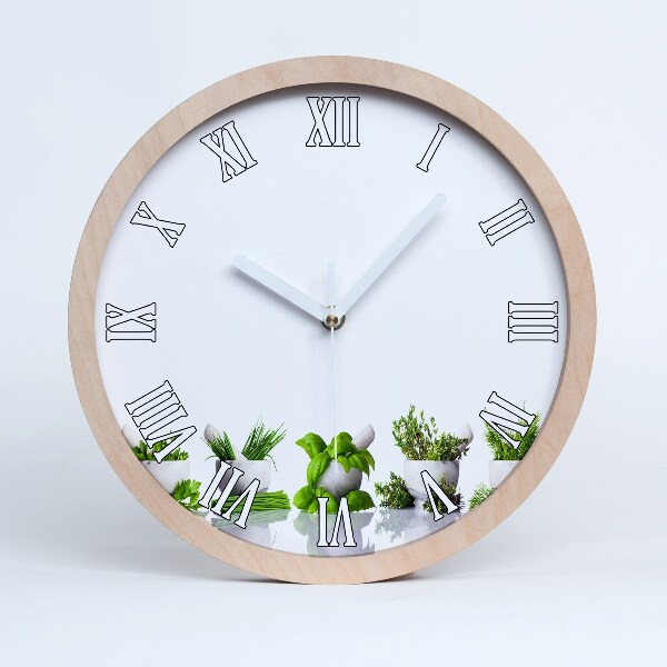 Horloge murale en bois Herbes