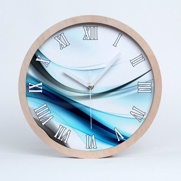 Horloge en bois murale Vagues abstraites