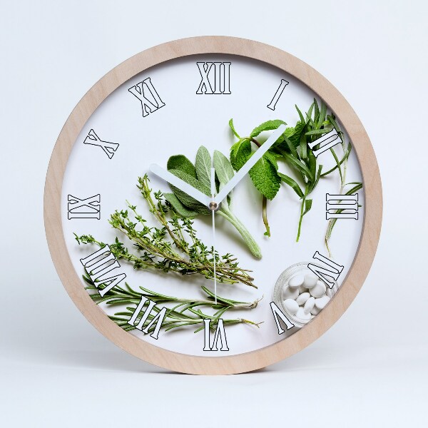 Horloge bois originale Herbes