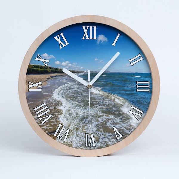 Horloge murale décorative bois Mer Baltique