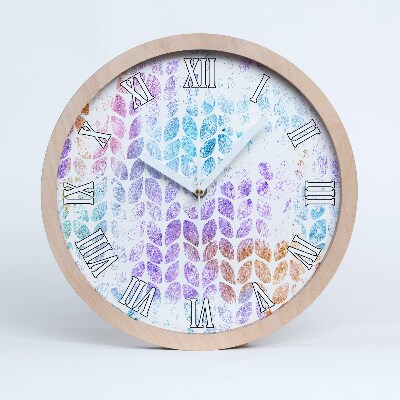 Horloge en bois à décorer Feuilles colorées