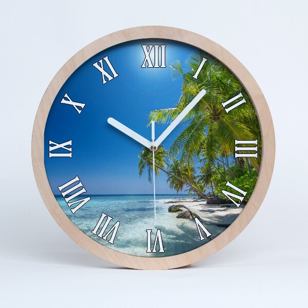 Horloge bois Plage des Maldives