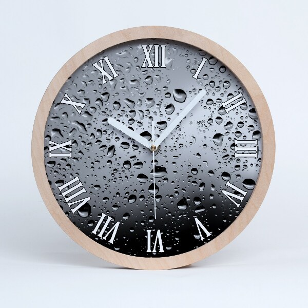 Horloge murale bois design Gouttes d'eau