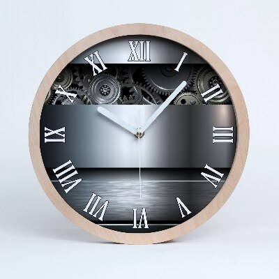 Horloge en bois à décorer Engrenage abstrait