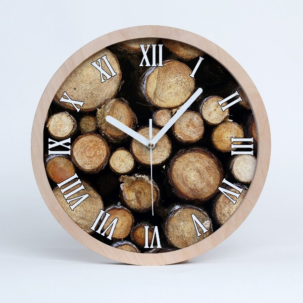 Horloge bois Bûches de bois