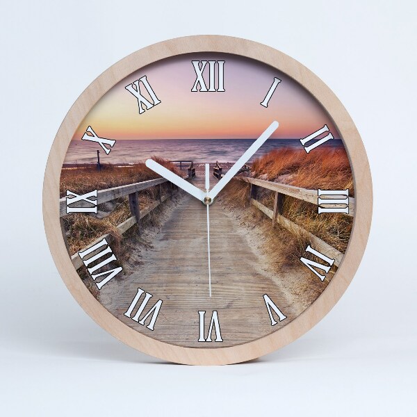 Horloge en bois murale Chemin vers la plage