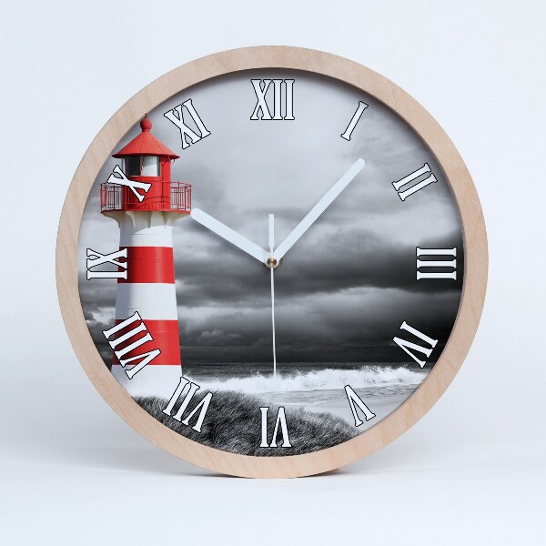 Horloge murale décorative bois Phare