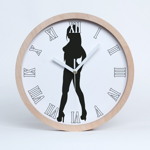 Horloge en bois murale Silhouette de femme