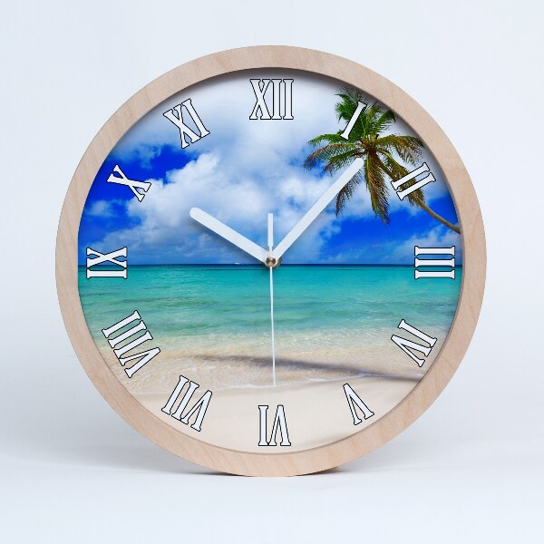 Horloge en bois Plage des Caraïbes