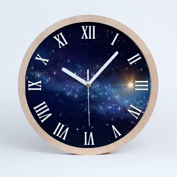 Horloge murale bois design Galaxie