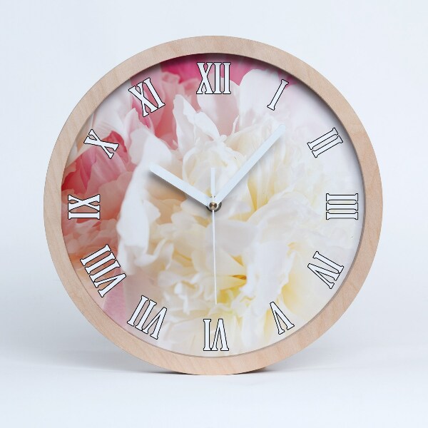 Horloge bois originale Pivoine