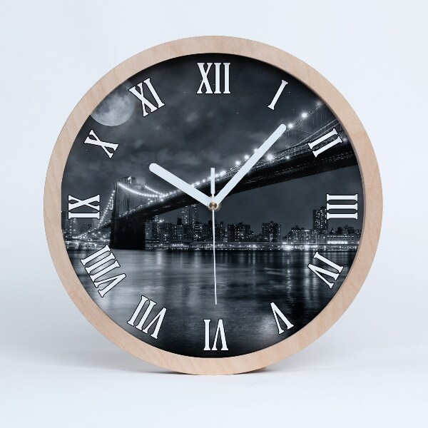 Horloge murale bois Pont de Brooklyn