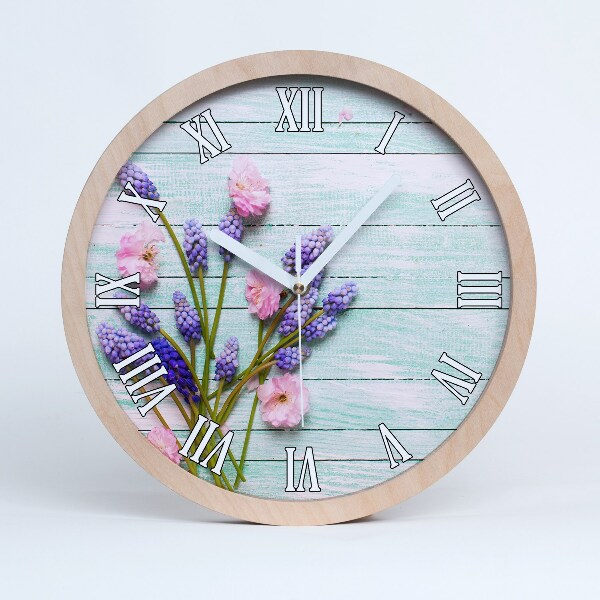 Horloge en bois Lavande sur bois