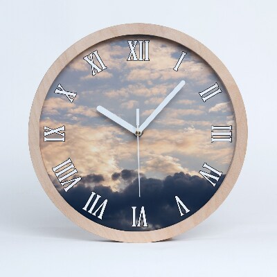 Horloge en bois murale Nuages dans le ciel