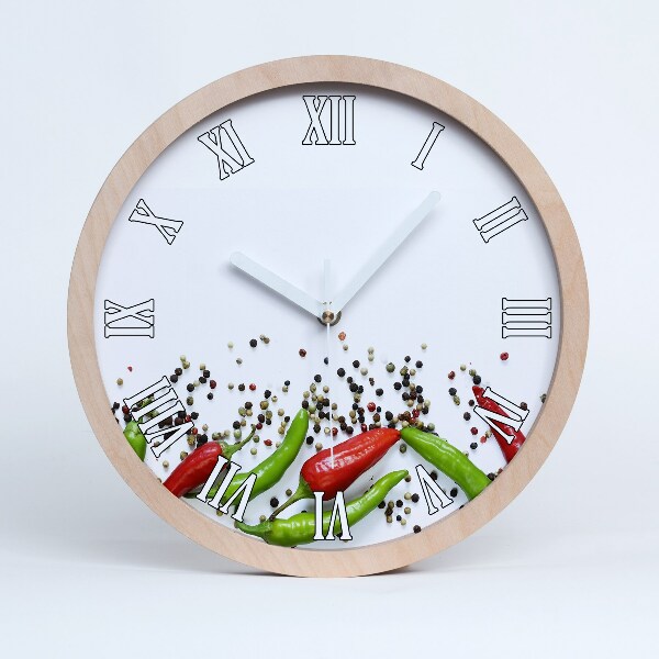 Horloge bois originale Piments