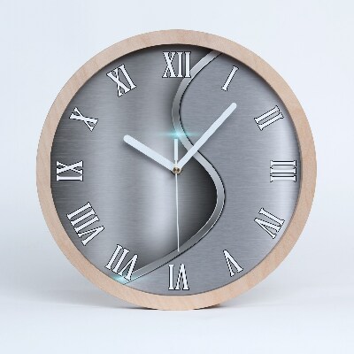 Horloge en bois Abstraction métallique