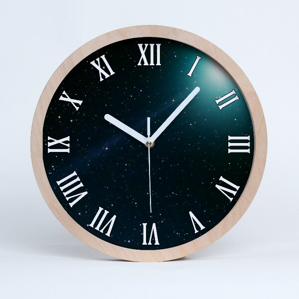 Horloge murale bois design Galaxie