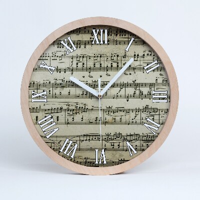 Horloge bois originale Notes sur une portée