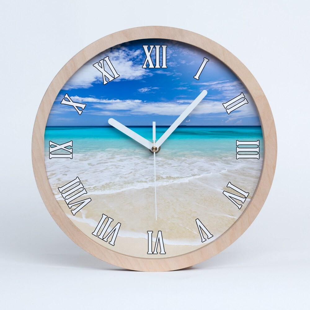 Horloge murale bois Plage tropicale