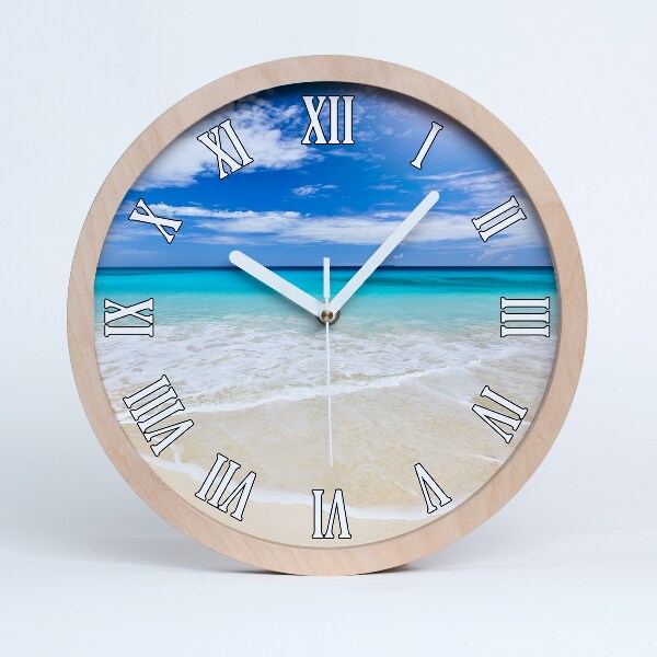 Horloge murale bois Plage tropicale