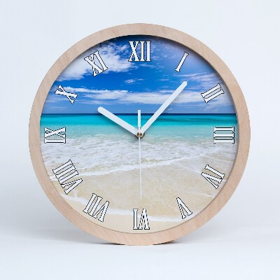 Horloge murale bois Plage tropicale