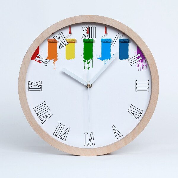 Horloge en bois Rouleaux de peinture