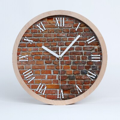 Horloge murale en bois Mur de briques
