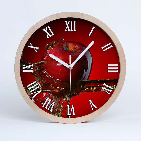 Horloge murale décorative bois Pomme et eau