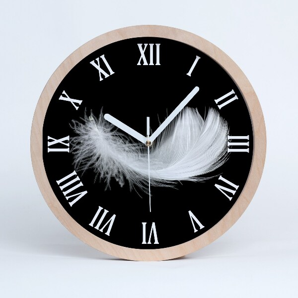 Horloge murale en bois Plume