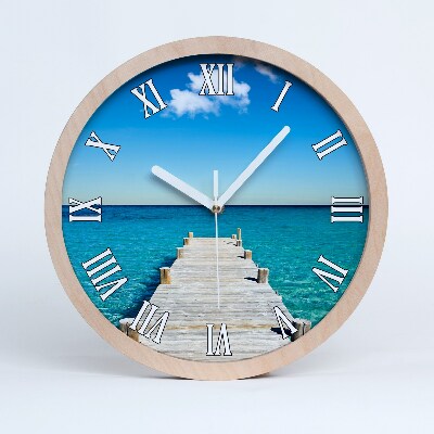 Horloge bois originale Jetée en bois